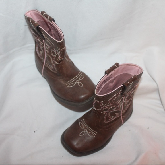 Pink/Brown Boots Size 7 Toddler. Girls Western  Boots - Picture 2 of 9